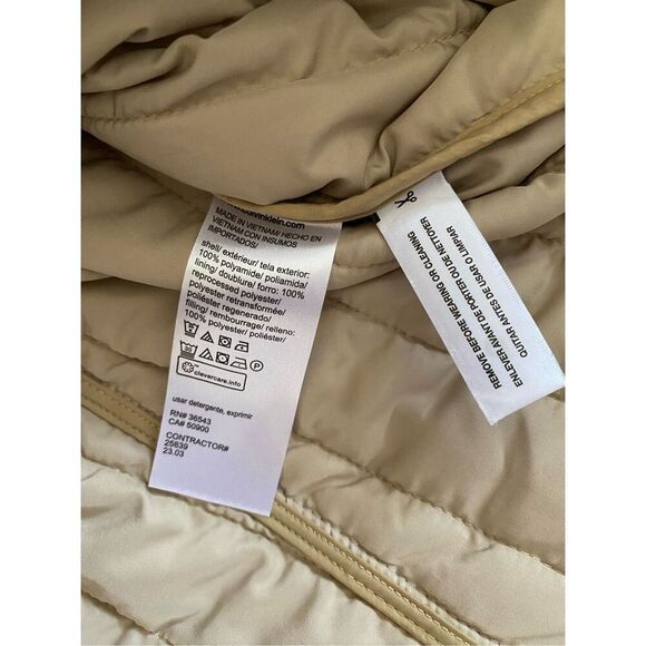 Calvin Klein Liner Jacket Khaki Quilted Winter Coat Outdoors Spring Preppy - Picture 8 of 15
